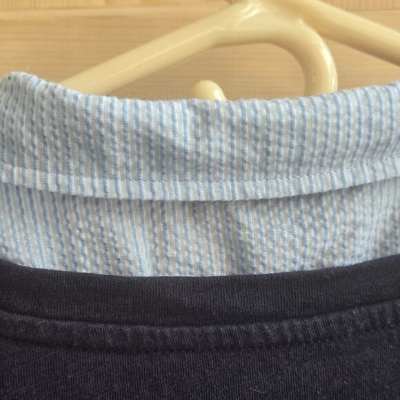 🎄 Tommy Hilfiger EUC sweater collared shirt combo long sleeve XL light blue - Picture 12 of 17